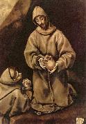 El Greco Hl. Franziskus und Bruder Leo, uber den Tod meditierend Spain oil painting artist